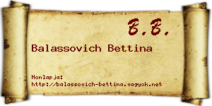 Balassovich Bettina névjegykártya