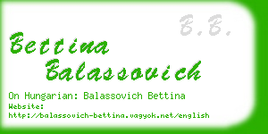 bettina balassovich business card